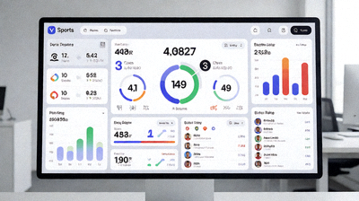 V体育体育数据可视化分析Dashboard界面展示
